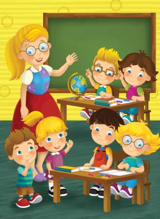 The cut through illustration - school