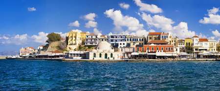 panoramic view of old port of Chania - Crete Greece