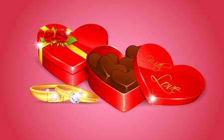 Chocolate in Heart Shape Box