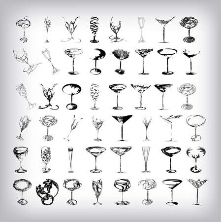 Set stylized wine glass for fault
