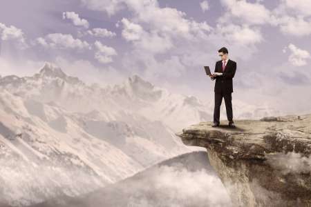 Businessman working outdoor