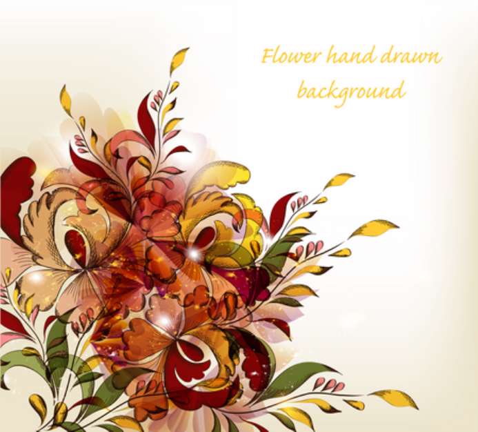 hand drawn floral stylish background with space for text