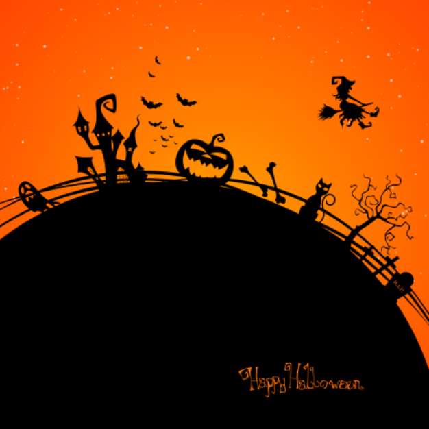 Vector Illustration of a Scary Halloween Background