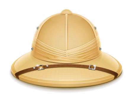 pith helmet hat for safari vector illustration isolated