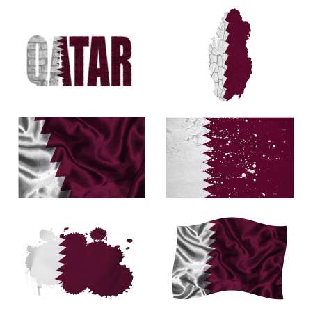 Qatar flag collage