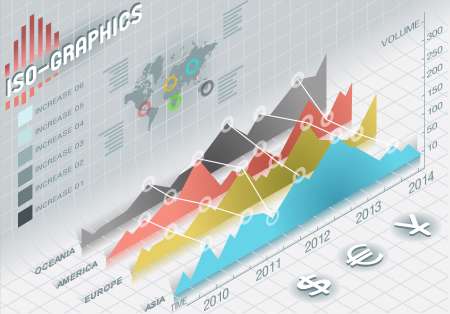 infographic  histogram set elements in various colors