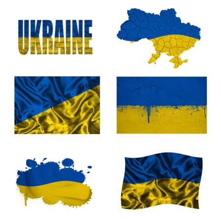 Ukrainian flag collage
