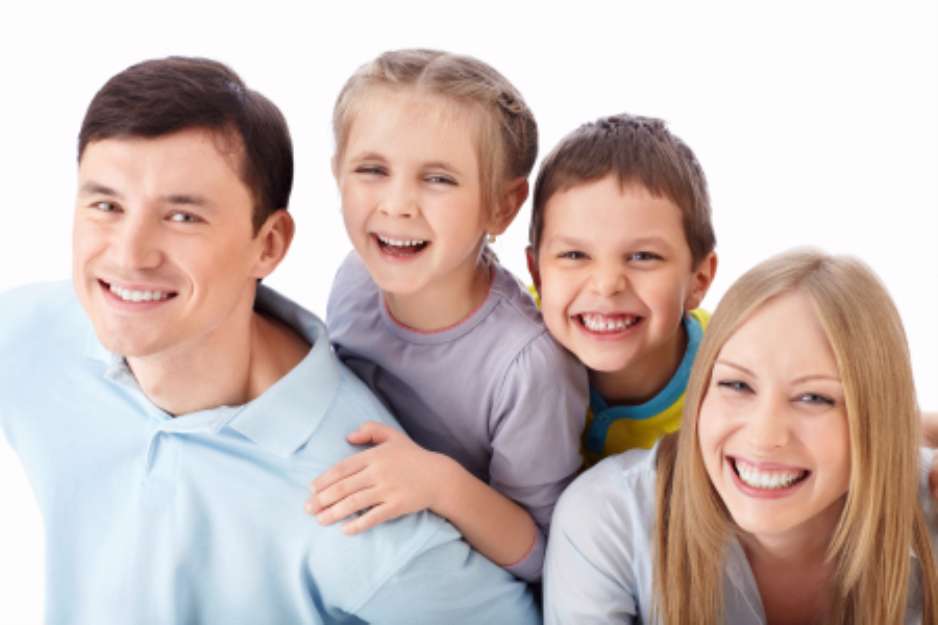 Laughing family