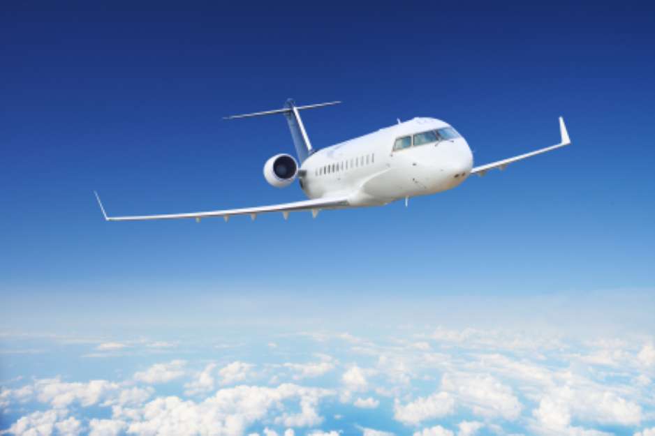 Jet plane in the sky at day