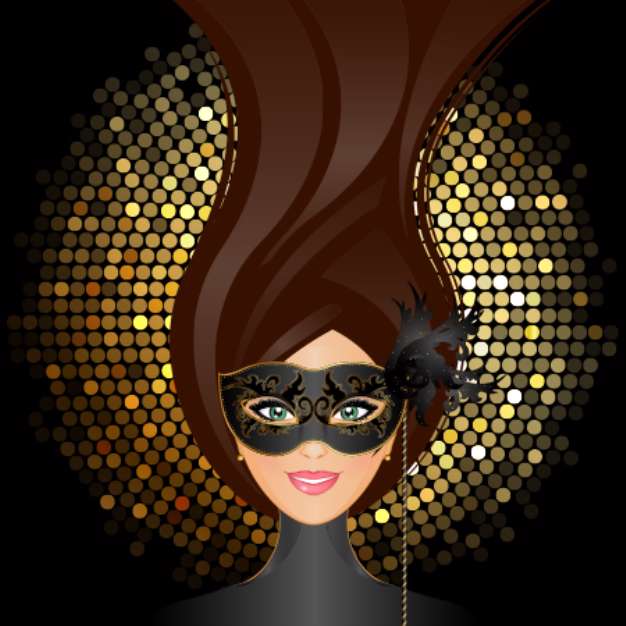 Vector illustration of girl with mask