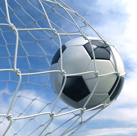 Soccerball in net