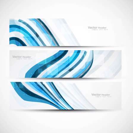 abstract wave header vector set design