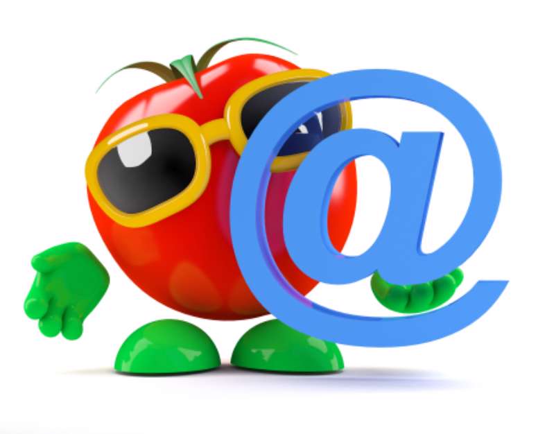 Tomato with email symbol