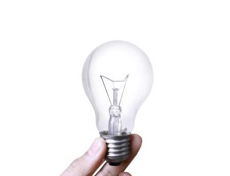 Light bulb in hand