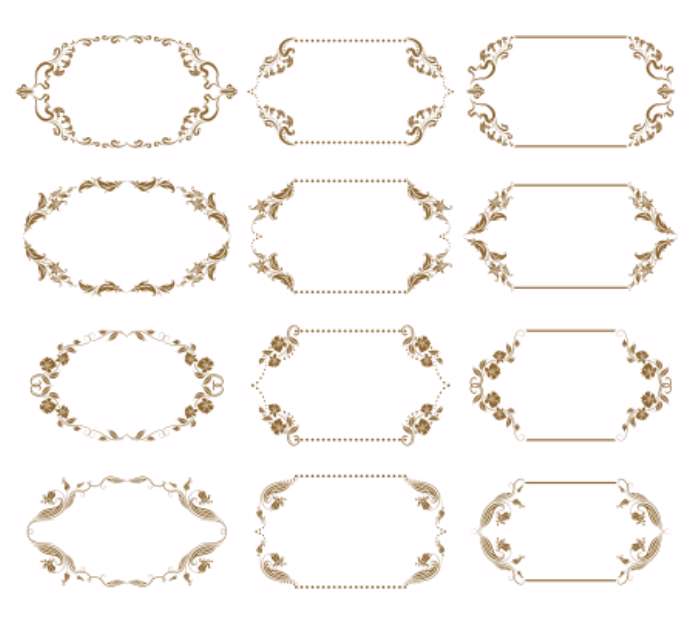 Set of ornate vector frames