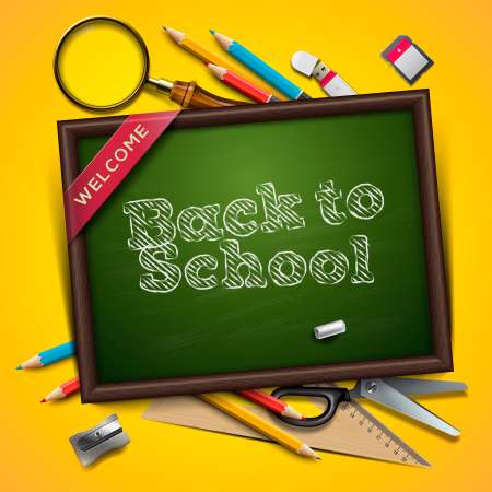 Welcome back to school, vector Eps10 illustration.