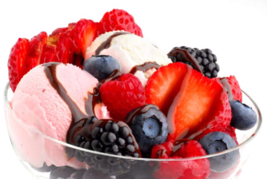 Ice cream studio isolated on white background