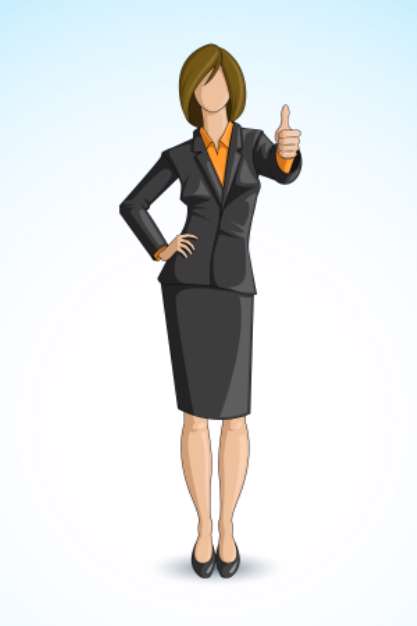 Business Woman showing Thumbs Up