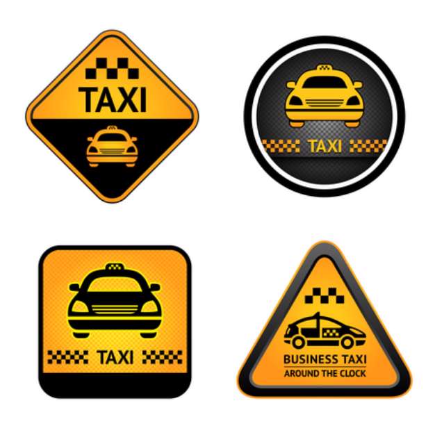 Taxi cab set stickers