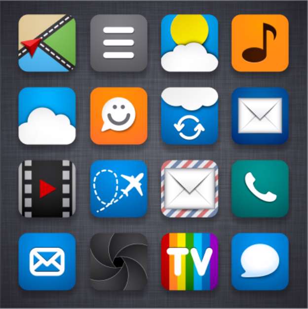 Set of app icons.