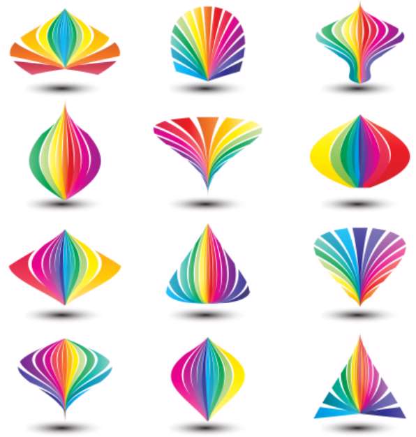 set of colorful abstract icons
