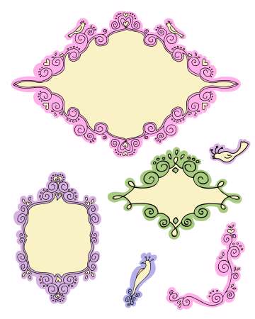set of cute frames and elements part 1