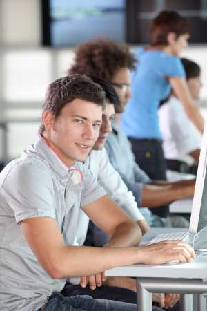 Group of young people in business training