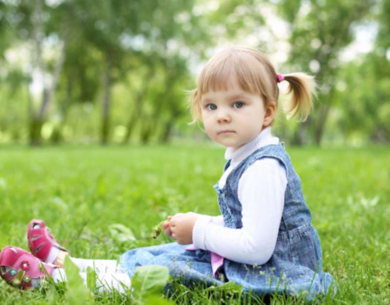 Portrait of a little girl outdoors