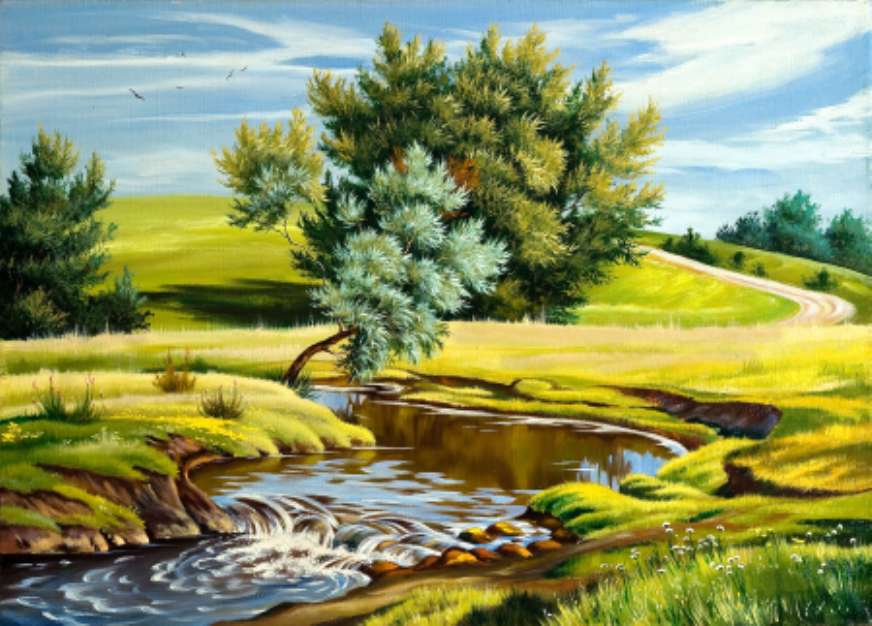 Summer landscape with the river