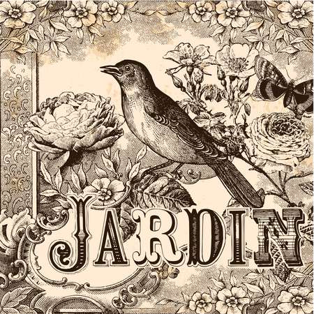 Fond Jardin vintage