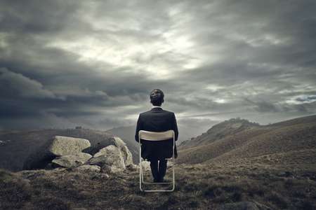 businessman looking landscape
