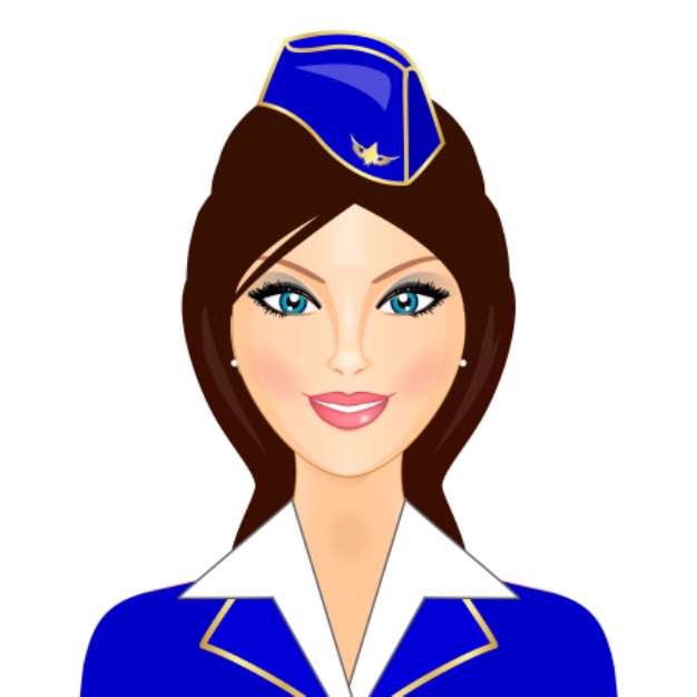 Vector illustration of stewardess