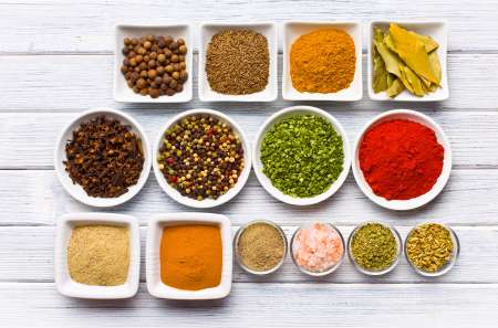 Various spices and herbs.