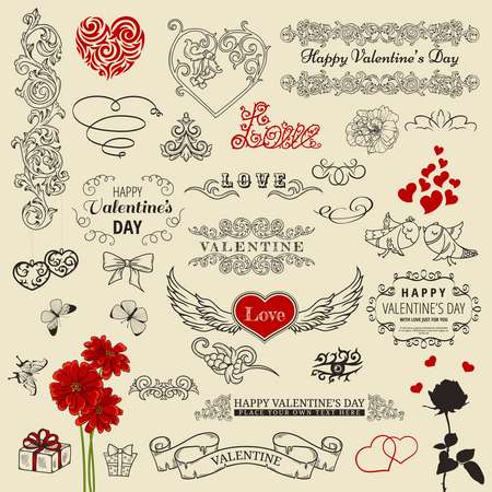 set of vintage design elements