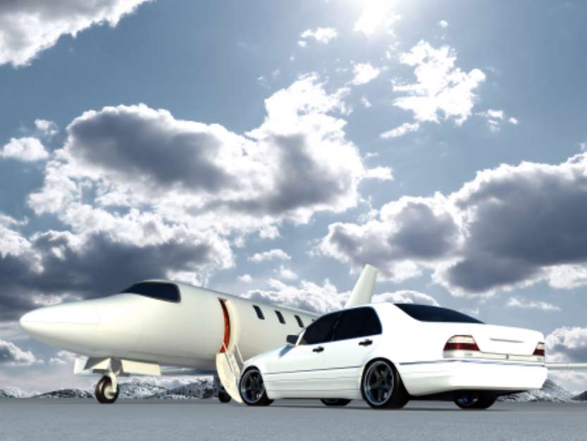 plane and car