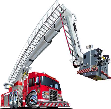 Vector Cartoon Fire Truck