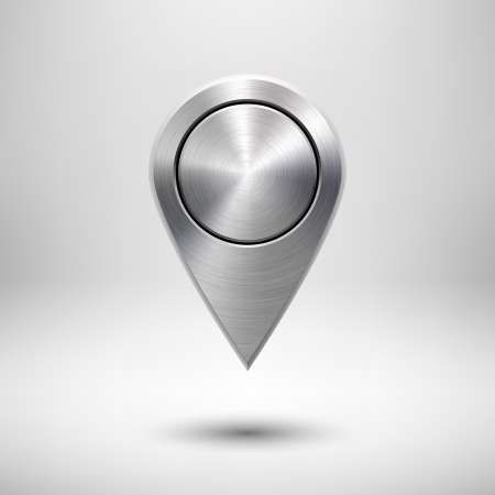 Technology Map Pointer Button with Metal Texture