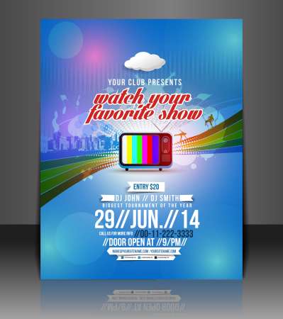 Vector Music party brochure, flyer, magazine cover