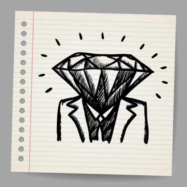 Doodle businessman-diamond sketch concept