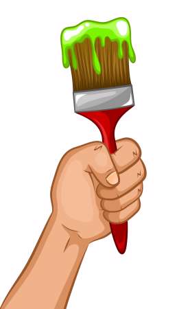 hand holding a paintbrush
