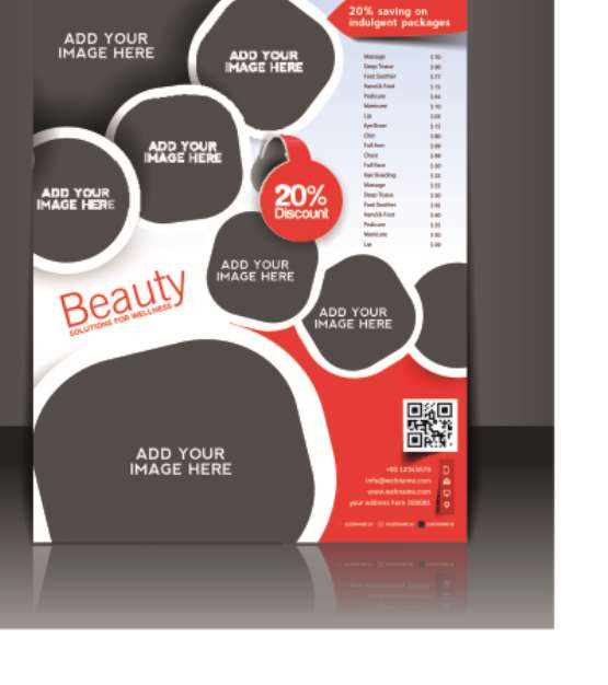 Vector salon brochure, flyer, magazine cover