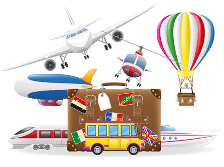 old suitcase for travel and transportation for travel vector ill