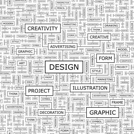 DESIGN. Word cloud concept illustration.  