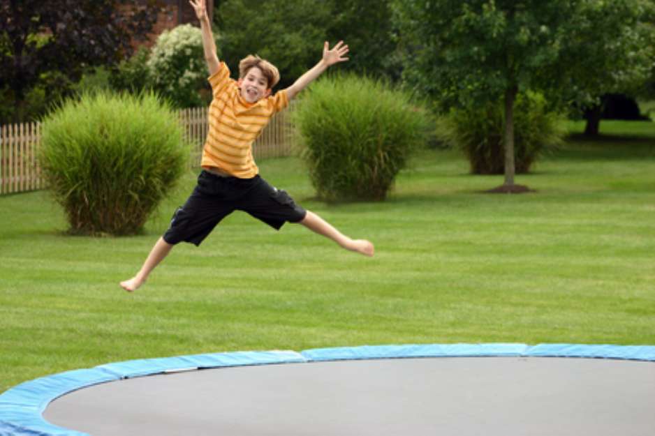 boy on trampoline