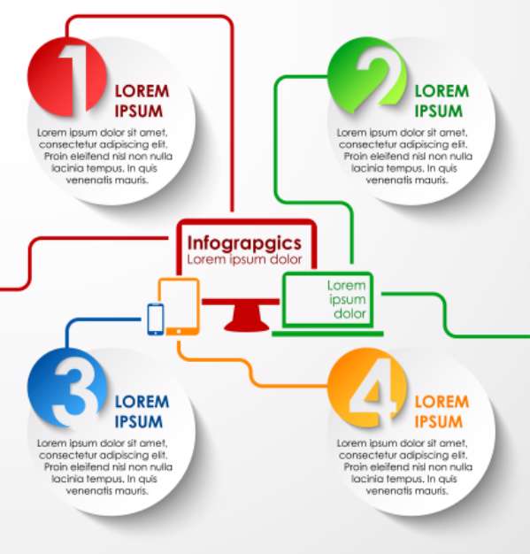 Abstract circles paper infographics