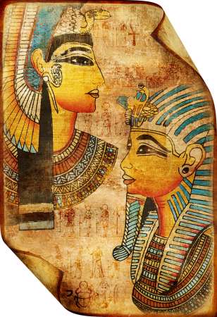 old scroll with egyptian drawing