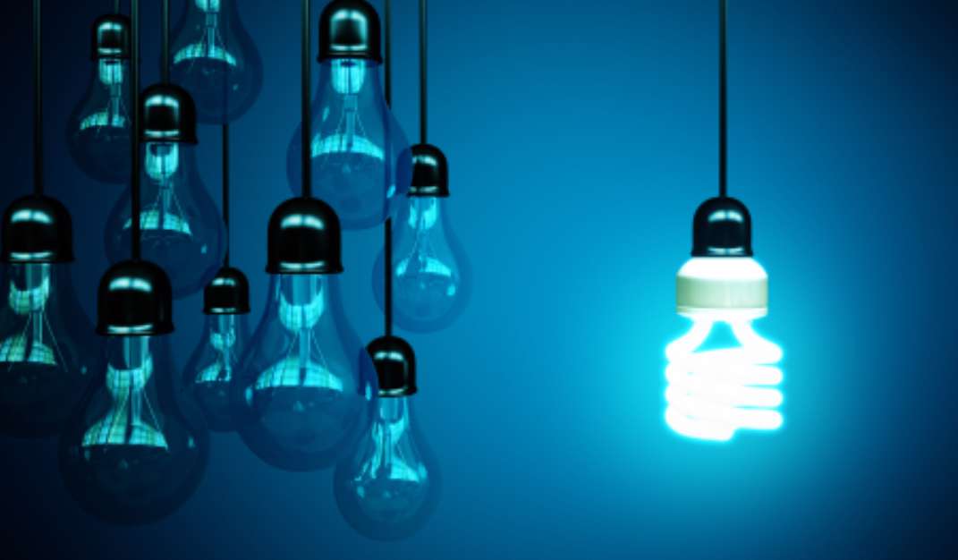 lightbulbs on blue
