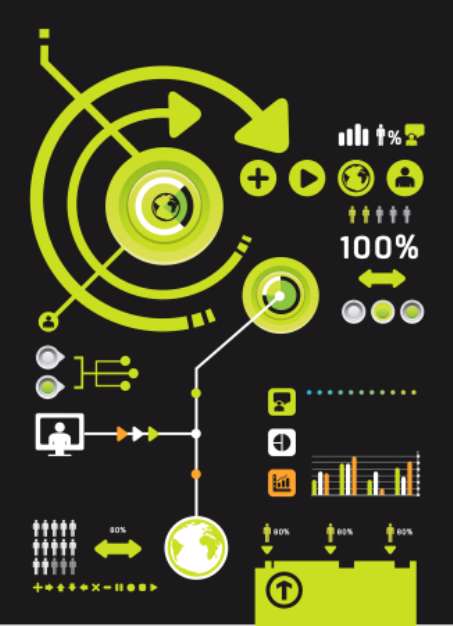 infographics set and Information technology Graphics vector