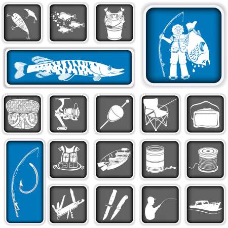 fishing squared icons