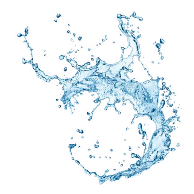 blue water splash isolated on white background